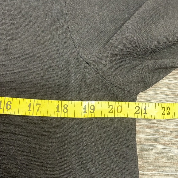 Adrienne Vittadini Long Sleeve Chiffon Blouse Black with White Trim M - Picture 10 of 16